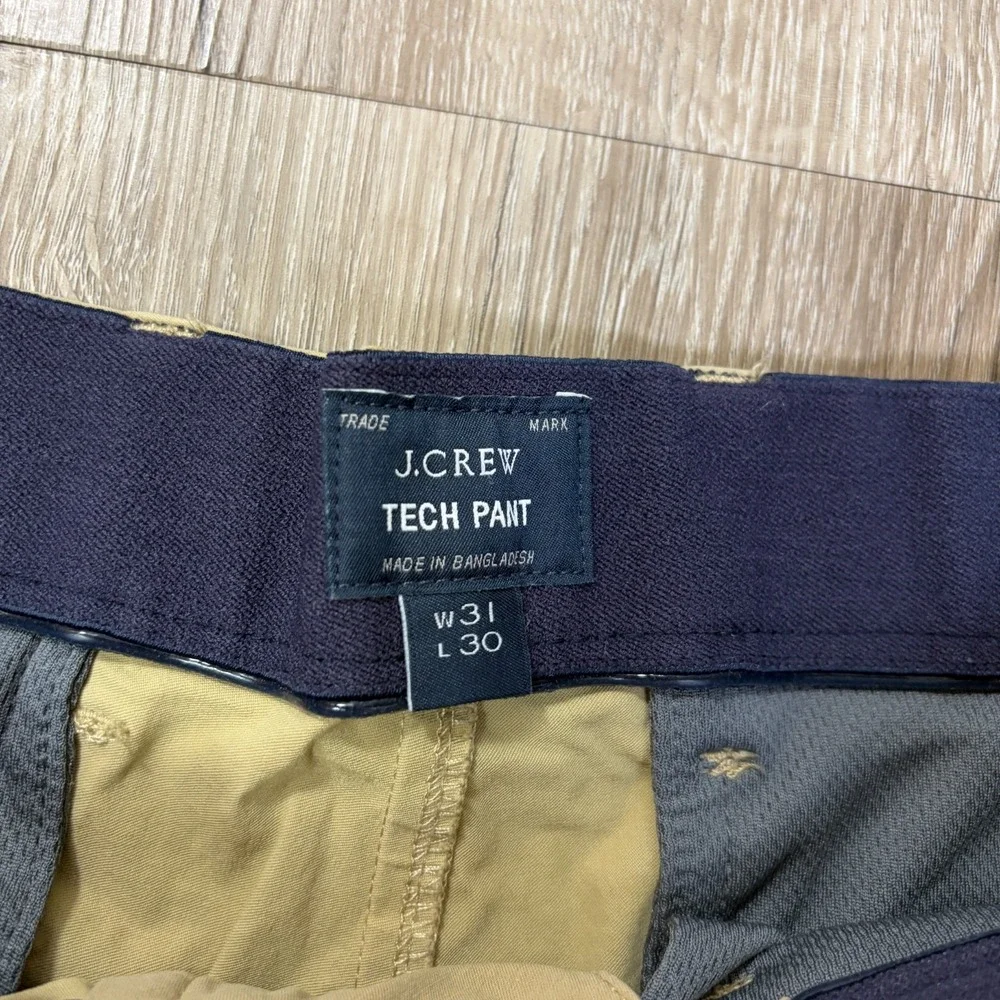 J Crew Tech Pants Mens 31x30 Stretch Active Performance Tan Brown